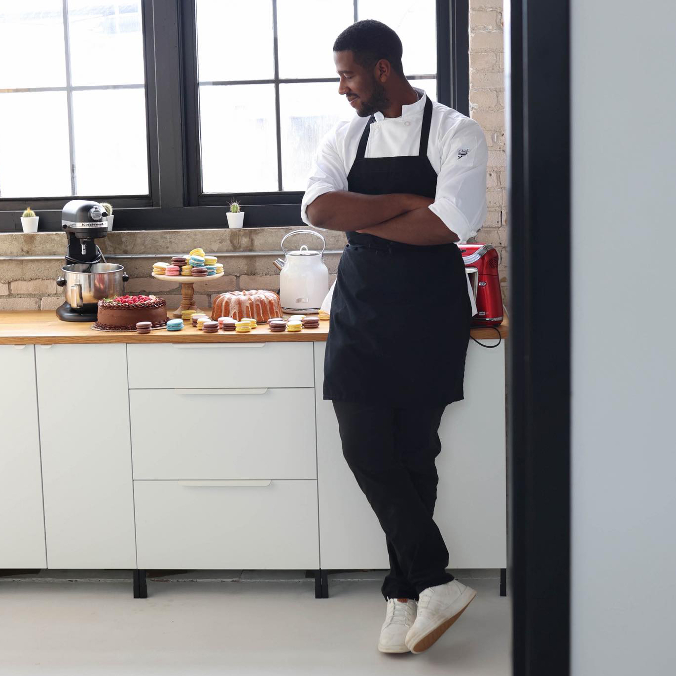 jordan edwards in kitchen space making baked goods